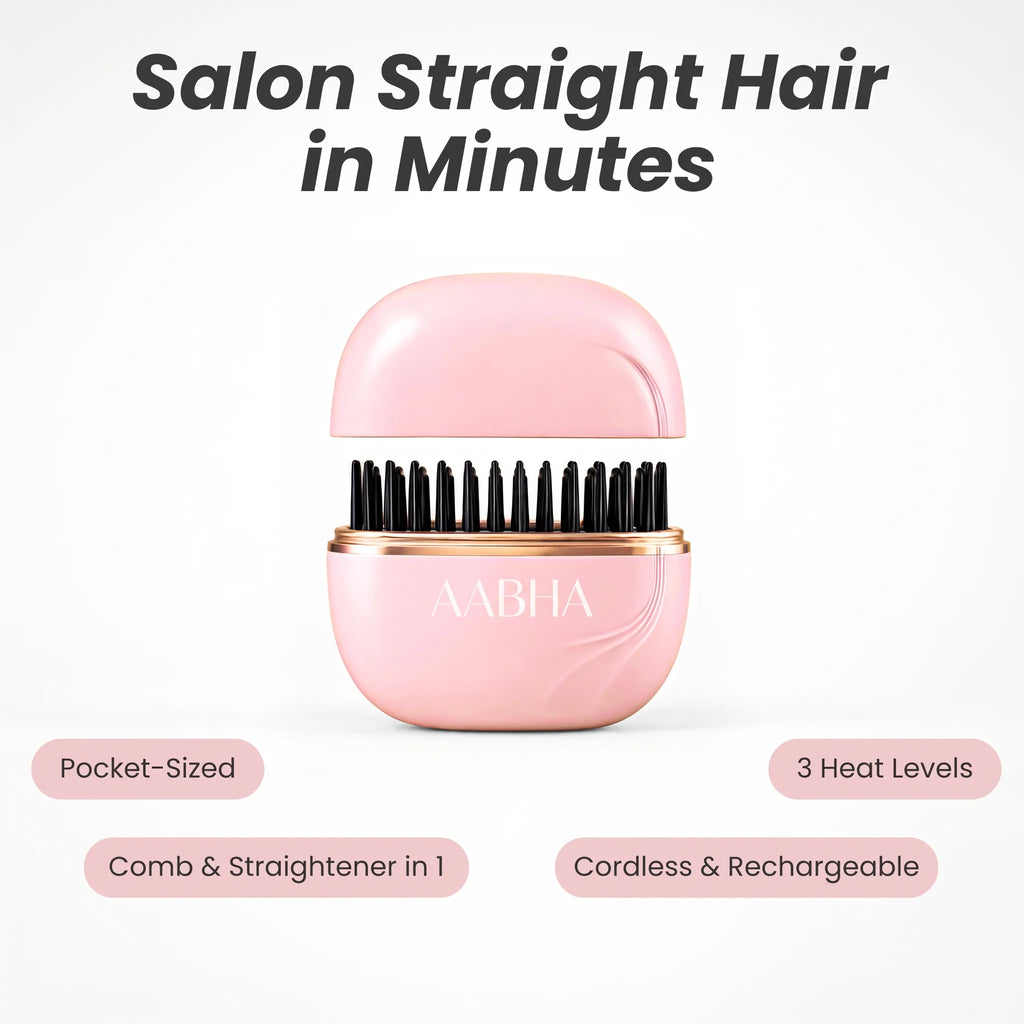 Aabha Mini Hair Straightener in pink