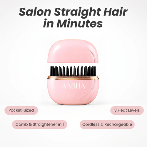 Aabha Mini Hair Straightener in pink